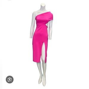 NWT La Pateaú Elegant One Shoulder Cutout Dress